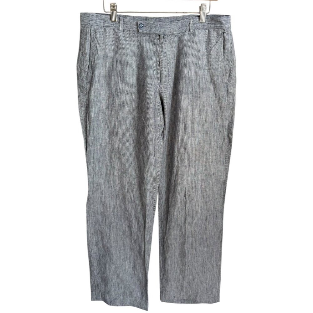 Adolfo Dominguez Women Linen Pants Blue Size EU 44 US 12 Lagenlook Coastal Lagom